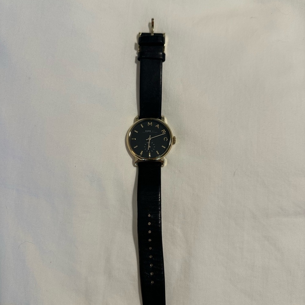 Marc Jacobs Black Leather Strap Watch